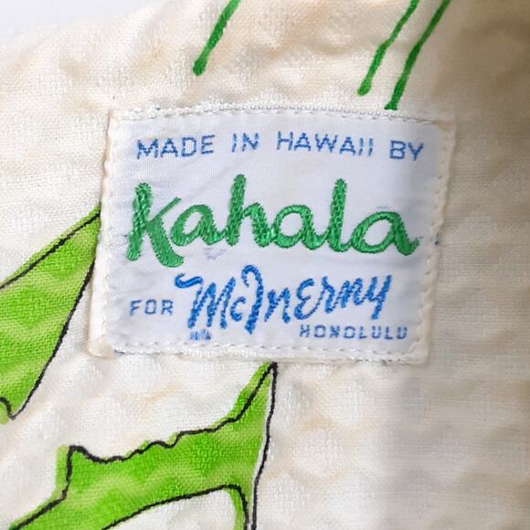 Vintage 1960s Kahala Hawaii Mod Floral Wide Leg Jumpsuit Lime Green Psychedelic - Picture 14 of 16